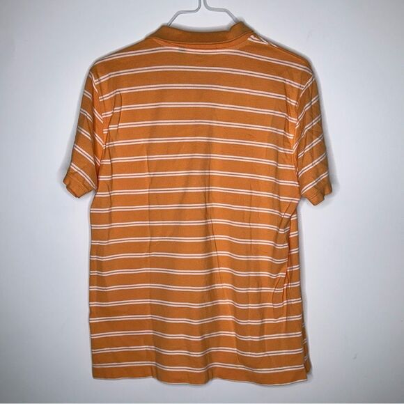 Vineyard Vines Medium Tangerine-White Striped Short Sleeve‎ Polo Shirt - Picture 3 of 5